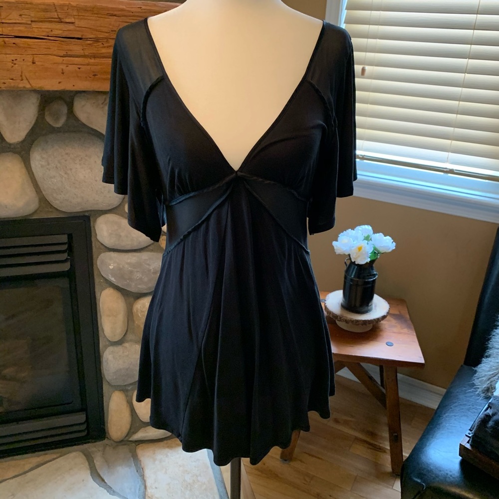Marciano Blouse with sheer panels whimsy goth, romantic, fairy top